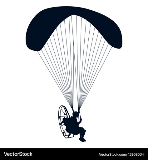 Powered Paraglider Silhouette Royalty Free Vector Image