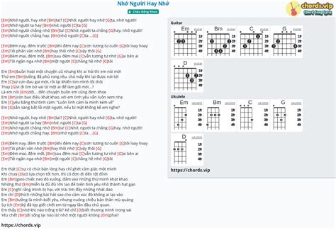 Chord Nhớ Người Hay Nhớ Châu Đăng Khoa Tab Song Lyric Sheet Guitar Ukulele Chords Vip