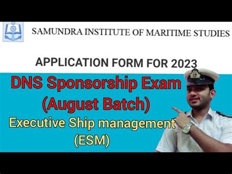 DNS Sponsorship Exam 2023 August Batch Executive Ship Management