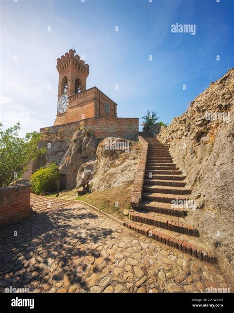 Stairway To Brisighella Historic Clock Tower On The Rocks This S