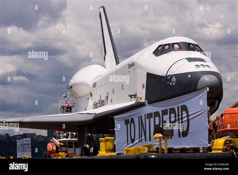 June 6 2012 New York City USA The Space Shuttle Enterprise Sits Atop