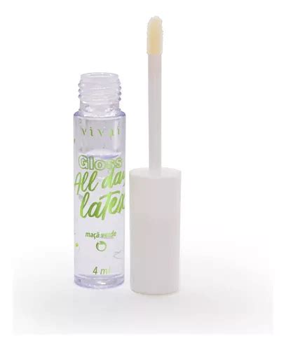 Batom Gloss Látex Sabor Maçã All Day Vivai Brilhante MercadoLivre