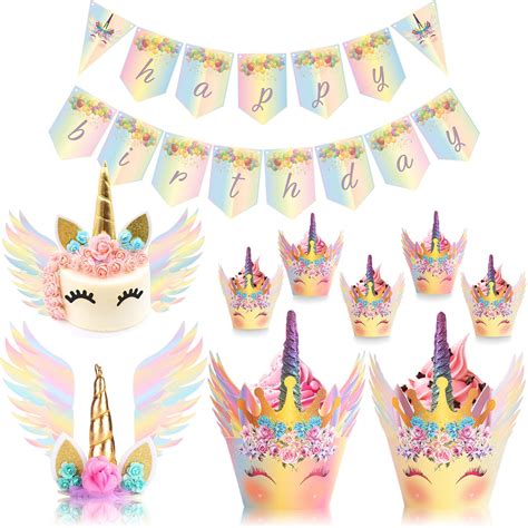 Buy Unicornlifestyle Unicorn Cake Topper With Eyelashes Rainbow