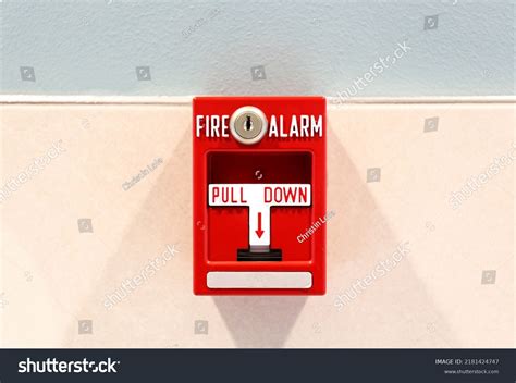 Red Pull Down Fire Alarm Hanging Stock Photo 2181424747 | Shutterstock