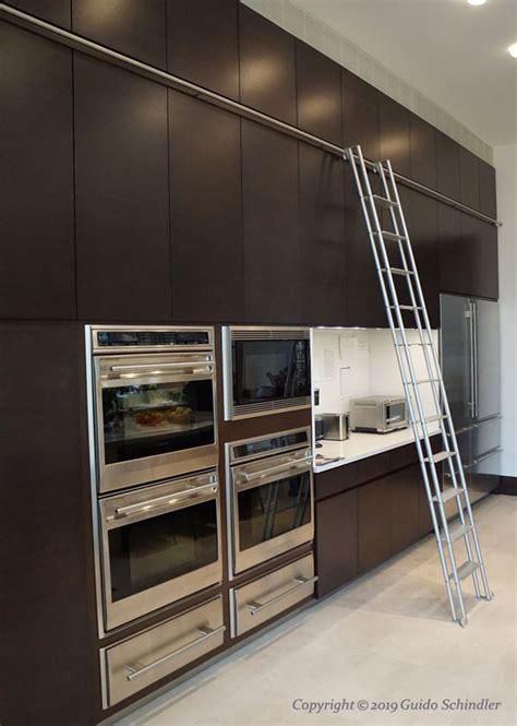 Aluminum Stainless Rolling Kitchen Ladder