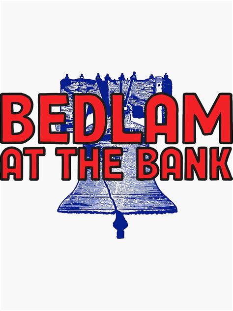 Bedlam At The Bank Sticker For Sale By Beneartasa Redbubble