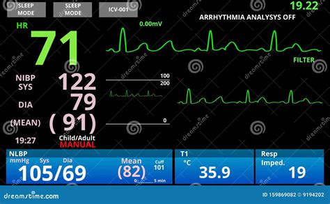 Medical Vital Signs Monitor Cardio Sensor Patient Health Condition