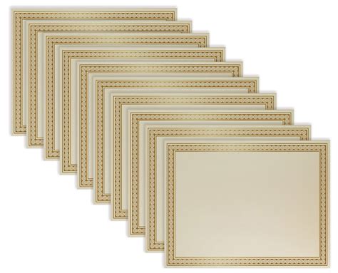 100 Sheet Award Certificate Paper, Gold Foil Metallic Border, Ivory ...