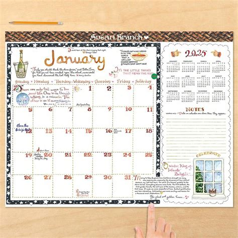 Susan Branch Large Desk Pad Monthly Blotter Calendar Shein Usa