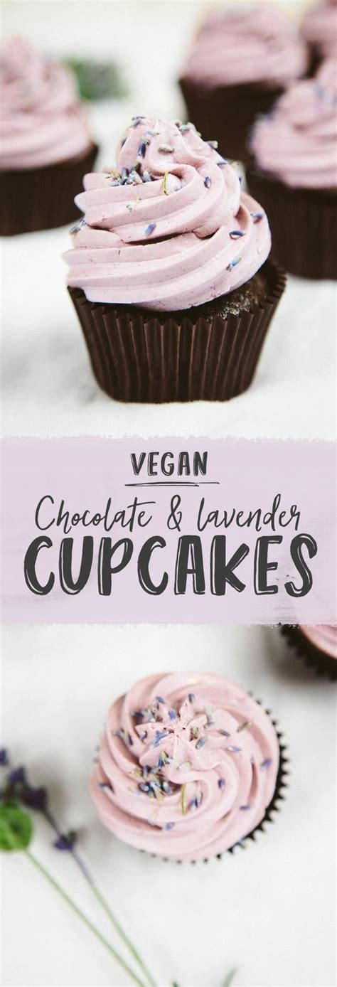 Schokalade Lavendel Cupcakes Muffins Vegan Vegane Rezepte Backen