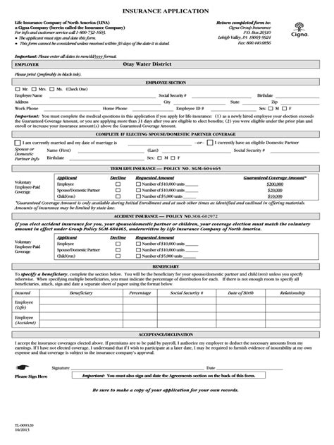 Fillable Online Voluntary Life Insurance Enrollment Form Fax Email