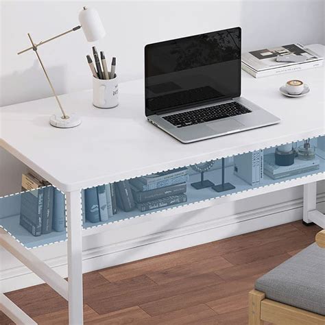 Computer Table With Bookshelf Home Office Desk Gaming Writing Study T