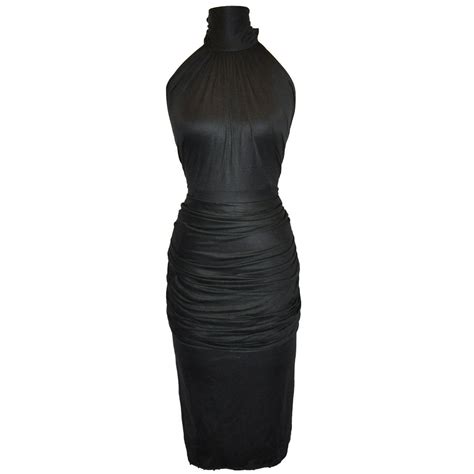 Vintage Body Hugging Silk Jersey Halter Style Cocktail Dress At 1stdibs