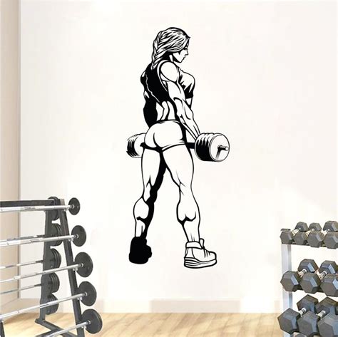 Gym Girl Wall Decal Woman Workout Wall Decal Gym Wall Decor