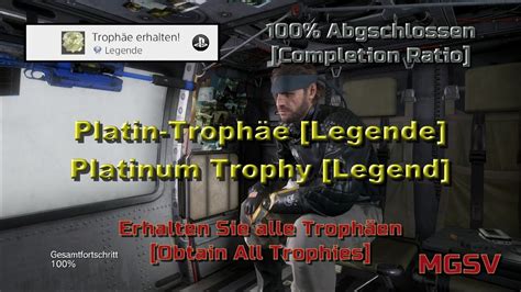 Mgs The Phantom Pain Platin Troph E Legende Legend Alle