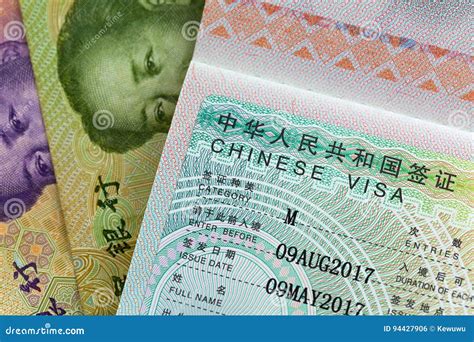 Goedgekeurd Van Bedrijfs China Visum M Visa Op Chinese Yuansmunt B