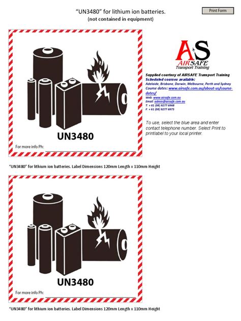 Lithium Ion Battery Labels 3480 - 1 | Download Free PDF | Energy ...