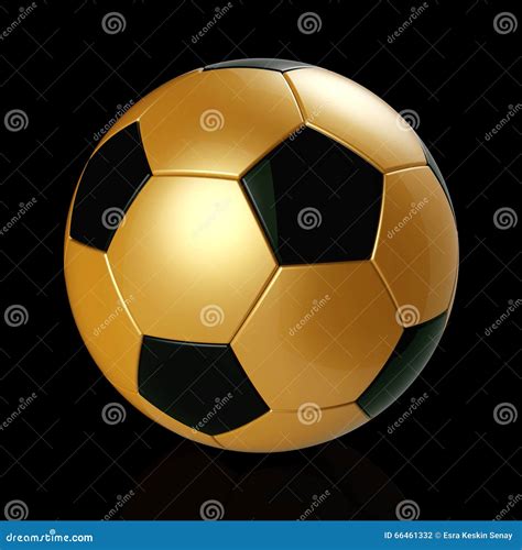 Gold Soccer Ball On Black Background Stock Illustration Illustration