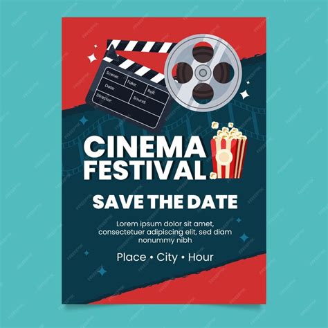 Invitación Festival De Cine De Diseño Plano Vector Gratis