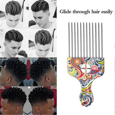 1 Pack Afro Pick, Hair Pick, Metal Comb, Detangle Wig Braid Hair