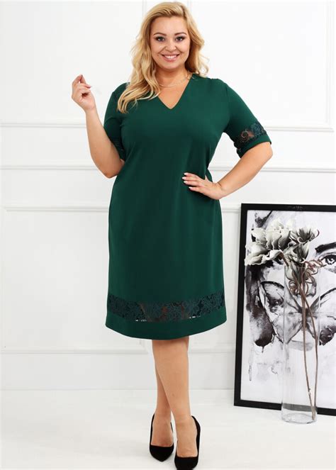 Zielona Sukienka Plus Size NORI AWiS moda w każdym wymiarze