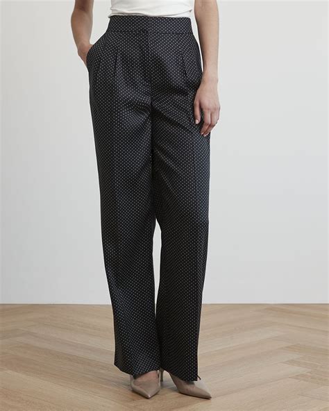 Pantalon à Pois en Tencel à Jambe Large et Taille Haute RW CO