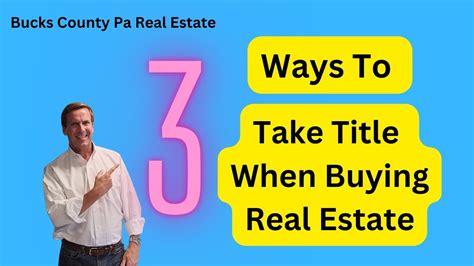 Ways To Take Title Of Real Estate Ways To Take Real Estate Title