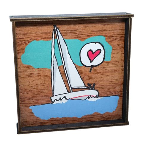 Quadretto In Legno Sail Love Libreria Del Mare