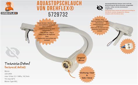 Drehflex Aquastopp Aquastopschlauch Zulaufschlauch Elektrisch