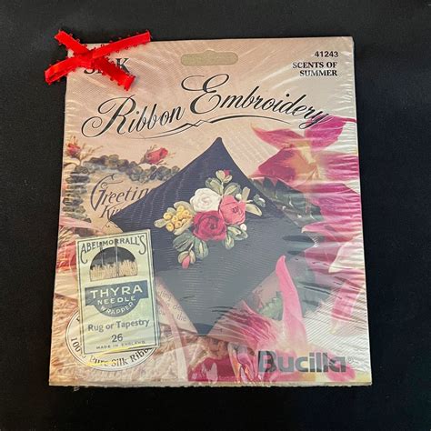 Vtg Bucilla Silk Ribbon Embroidery Keepsake Sachet Kit Scents Of