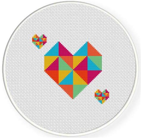 Charts Club Members Only Geometric Heart Cross Stitch Pattern Daily