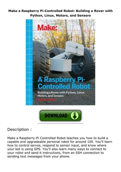 Pdfdownload Make A Raspberry Pi Controlled Robot Building A Rover