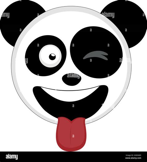 Vector Emoticon Ilustraci N De Dibujos Animados Panda Oso Cara Gui O Y