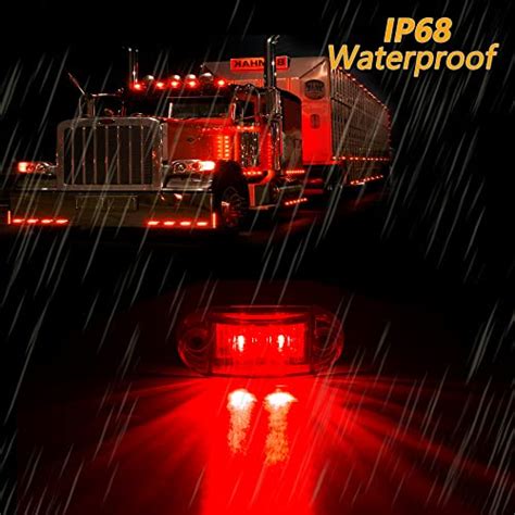 10 Pack Red Dc12 24v Ip68 Waterproof Led Trailer Lights Kit Front Rear Led Side