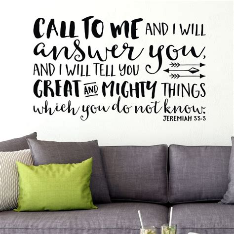 Jeremiah V Vinyl Wall Decal God Call To Me And I Will Answer You