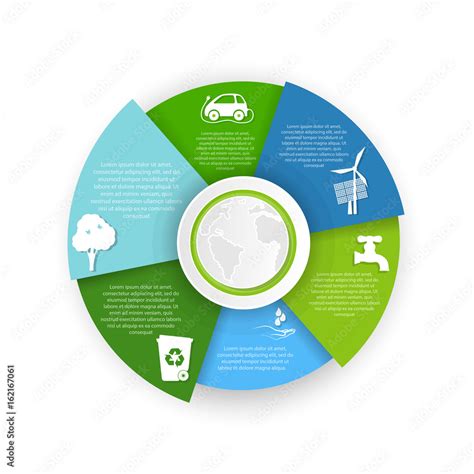 Pie Chart Of Pollution Environment Stock Vector Adobe Stock