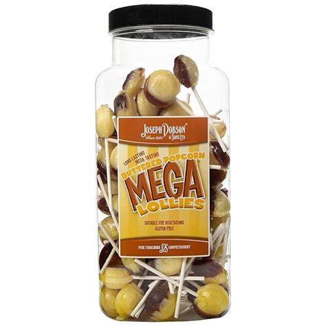 Dobsons Buttered Popcorn Lollies Jar 90 Count Jessicas Sweets