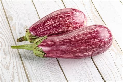 Premium Photo Two Ripe Purple Graffiti Eggplant For Cooking