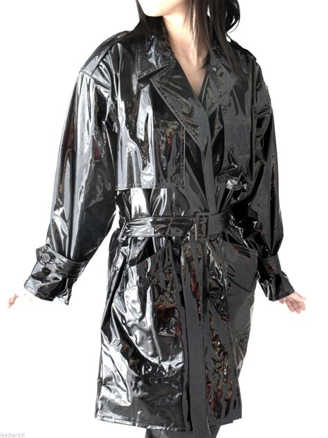 Shiny Black Vinyl Raincoat Black Raincoat Rainwear Fashion Vinyl Raincoat