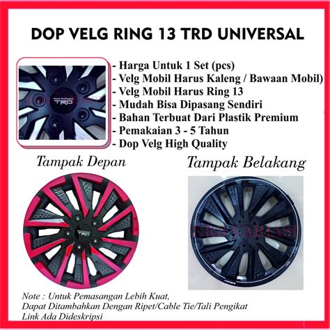 Jual Dop Velg Ring 13 Inch Model TRD Premium Velg Cover Velg Ring 13