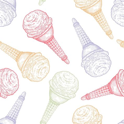 Premium Vector Seamless Pattern With Ice Cream Vector