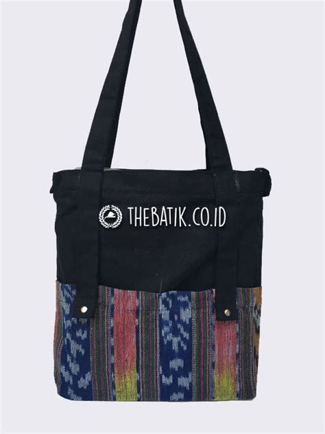 Jual Souvenir Tas Totebag Cangklong Kanvas Tenun Etnik Thebatik Indonesia