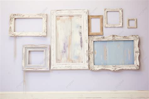 Picture Frames On The Wall Of A White White Wall Background, Winter ...