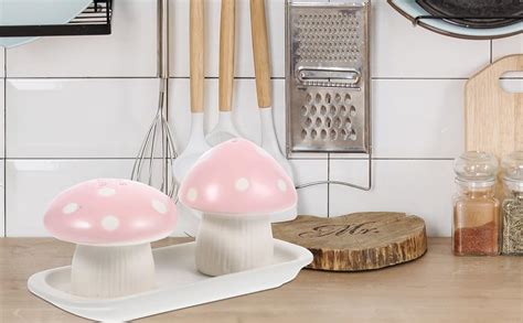 Amazon Zerodeko Set Of Mushroom Salt And Pepper Shakers Pink