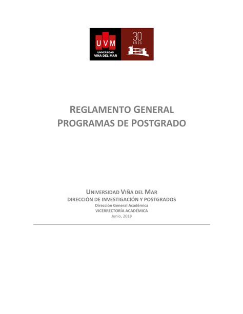 PDF REGLAMENTO GENERAL PROGRAMAS DE Investigación y Postgrados y