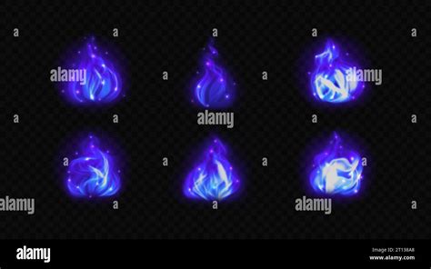 Blue magic fire isolated on transparent background Stock Vector Image ...