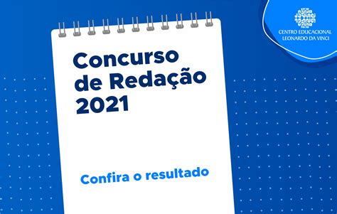 Da Vinci divulga resultado do Concurso de Redação 2021 Centro