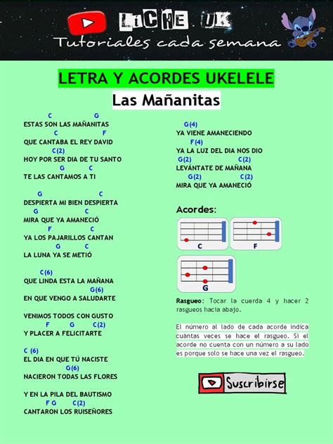 Las Mañanitas Letra Y Acordes Ukelele Pdf