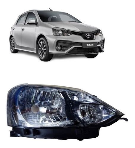 Farol Toyota Etios 2017 2018 2019 2020 Mascara Negra Direito