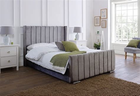 Sana Sleep 4ft6 Ottoman Panel Wing Plush Velvet Upholstered Bed Frame